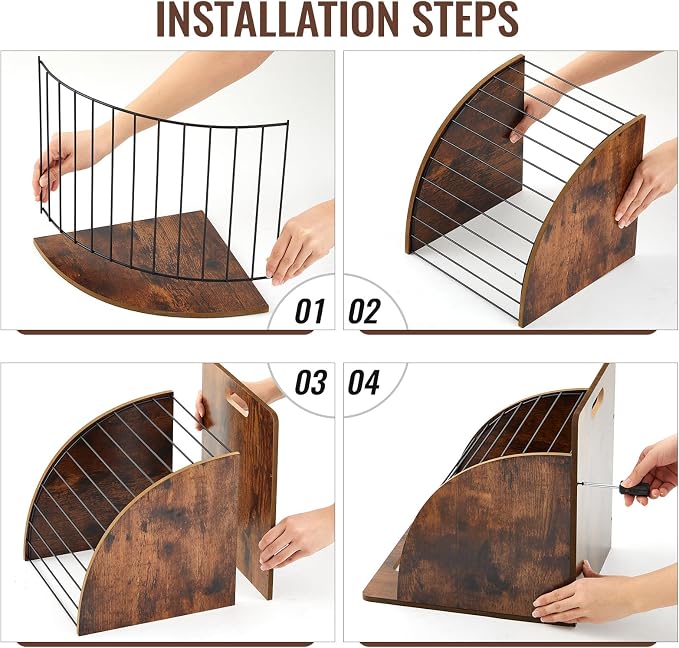 Wonderjune 1 Pack Clipboard Holder Wooden Metal Clipboards Storage Rack - Image 4