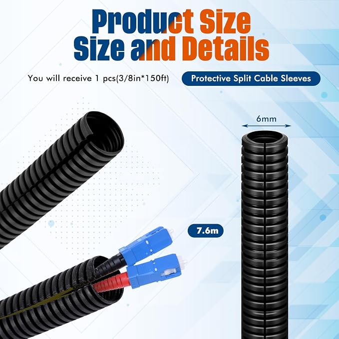Sasylvia 1/4" x 25 ft Split Wire Loom Tubing Automotive Wire Loom Assortment - Image 4