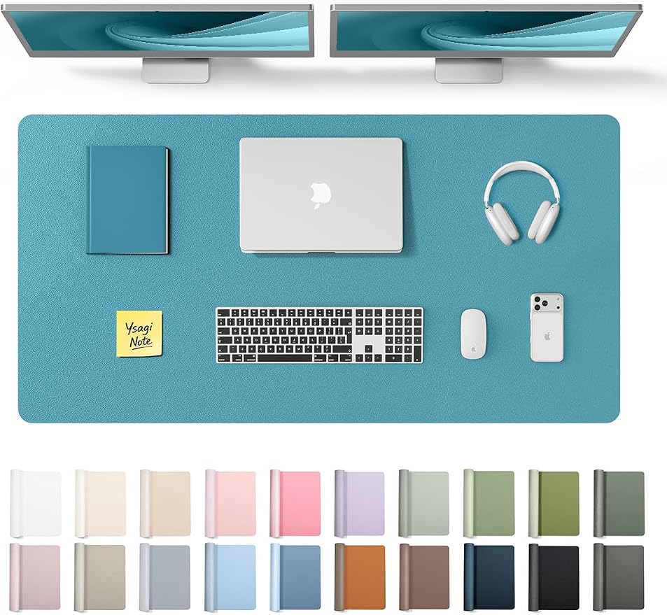 YSAGi Leather Desk Pad Protector, Office Desk Mat, Large Mouse Pad, Non-Slip PU by YSAGi