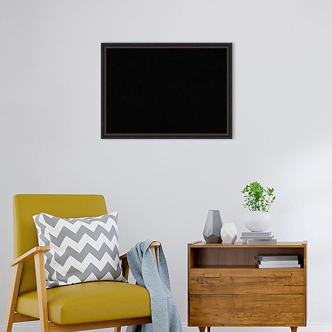 Amanti Art Black Cork Board for Wall, 22x30 Vision Board with Black Wood Frame, Medium Corkboard Office Decor for Home Organization, Casual Corkboard Pinboard to Display Items for Home Organization-DeskLoop Office