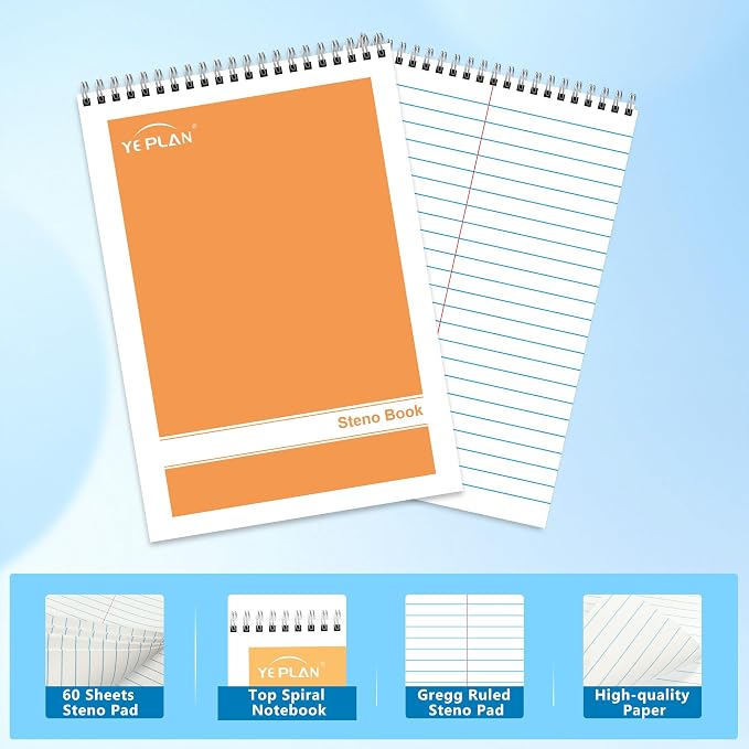 Yeplan Top Spiral Notebook 6x9 10 Pack, Steno Pads Spiral Notebooks - Image 8