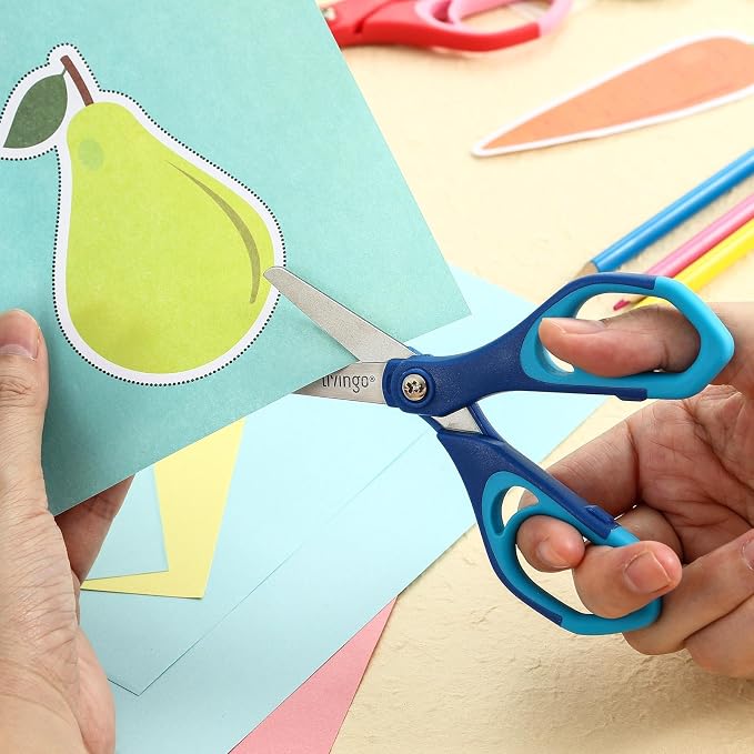 LIVINGO 5" Blunt Kid Scissors: Stainless Safety Toddler Preschool Children - Image 4