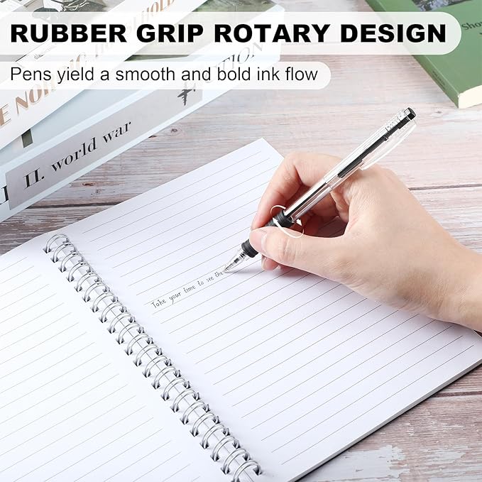 200 Pack Black Gel Ink Pens Bulk, 1.0mm Retractable Click Point Ballpoint Pens Smooth Writing with Comfortable Grip for Back to School Office Classroom Business Home Work Supplies-DeskLoop Office