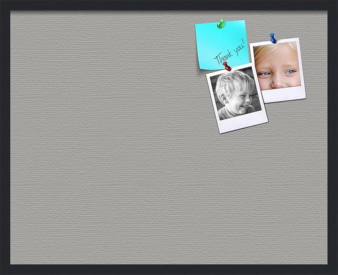 PinPix 30x24 Inch Cork Bulletin Board. This Decorative Framed Pin Board Comes with Dark Stone Design and a Satin Black Frame. Ideal for Home Office Decor or Message Board (PinPix-1808)-DeskLoop Office