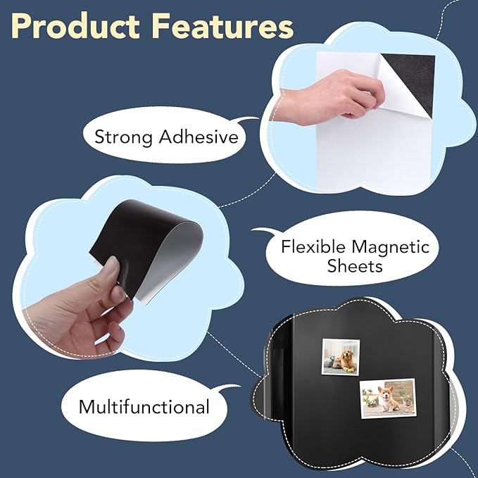 DIYMAG 60Pack Magnetic Adhesive Sheets Photo Mat, Flexible Magnet Sheets - Image 7
