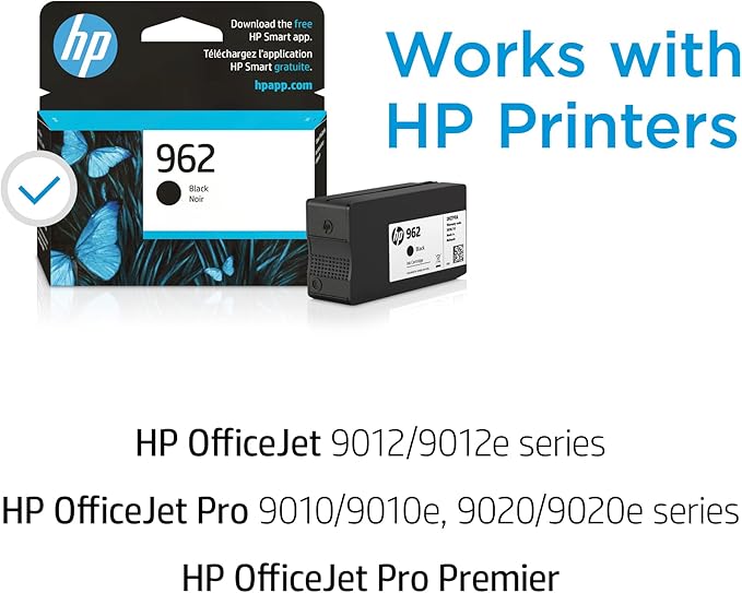 HP 962 Black Ink Cartridge for HP Printers | Works With Printer Series: OfficeJet 9010, Pro 9020 | Eligible for Instant Ink | 3HZ99AN-DeskLoop Office