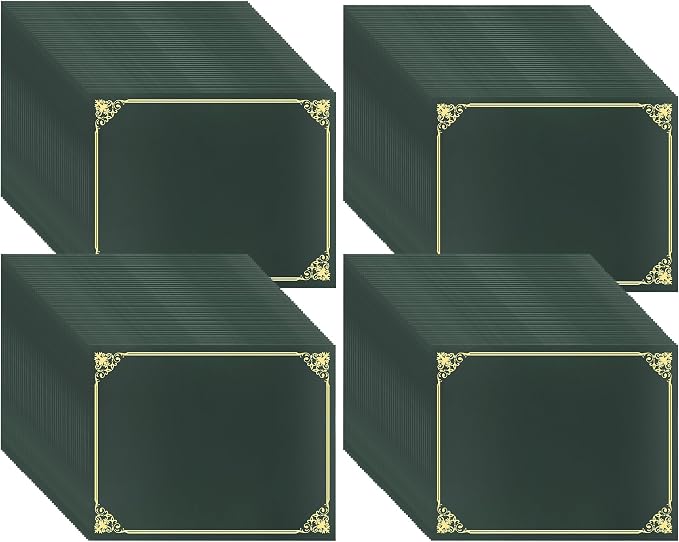 150 Pcs Certificate Holders Bulk, Hunter Green Diploma Covers Gold Foil Border - Image 8