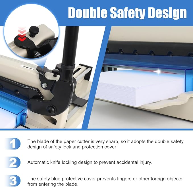Heavy Duty Paper Cutter, 12 inch Guillotine Paper Cutter Industrial-Grade Steel Blade with Safety Lock, Guillotinas para Cortar Papel Paper Trimmer for Office, School, Crafting Cardstock-DeskLoop Office