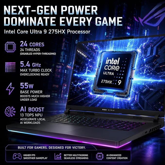 ASUS ROG Strix G18 18" Gaming Laptop, Intel Ultra 9 Processor 275HX, 2.5K - Image 2