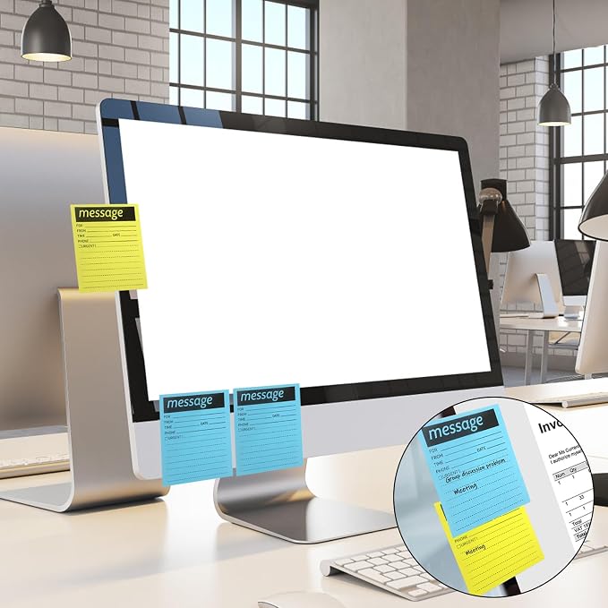 Phone Message Sticky Notes Phone Memo Pads, 6 Pads Lined Sticky Notes Pads - Image 6