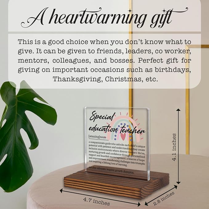 Special Education Teacher Gifts, Thank You Desk Sign - Image 4