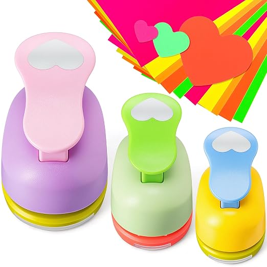 CHENGU 3 Pack Heart Craft Hole Punch 2, 1 and 5/8 Inch Punch Paper Punchers - Image 7