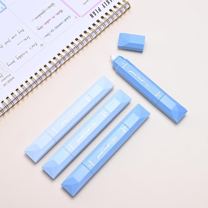 Temiary 4 Pcs 2 in 1 White Correction Tape and Double Sided Roller Set - Image 8