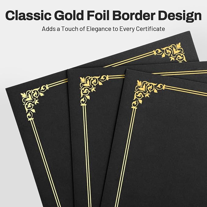 SUNEE Certificate Holders, Diploma Covers Gold Foil Border, - Image 2