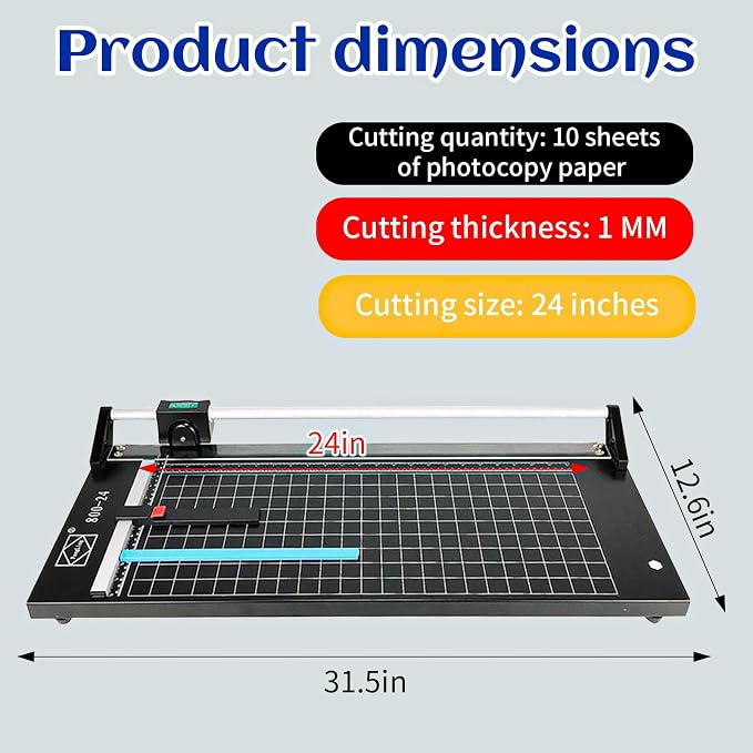 24 Inch Manual Precision Rotary Paper Trimmer, Rotary Paper Cutter Trimmer - Image 2
