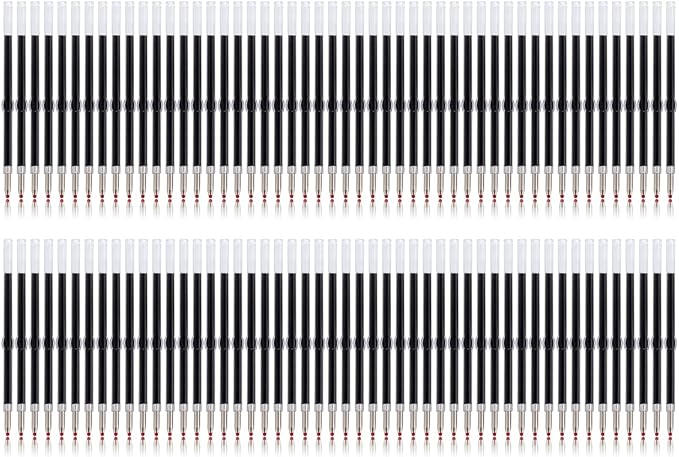 PASISIBICK 100 Pieces Plastic Beadable Pen Refills, 2.44 inch/6.2 cm Black Ink - Image 3