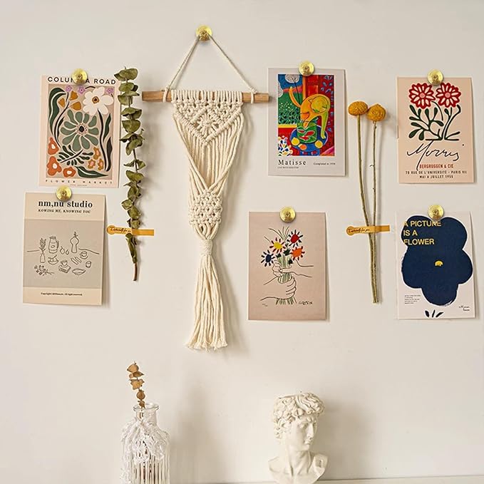 KURUI 60-Pack Metal Push Pins for Wall Hanging Decor, Renter Friendly Hooks for - Image 4