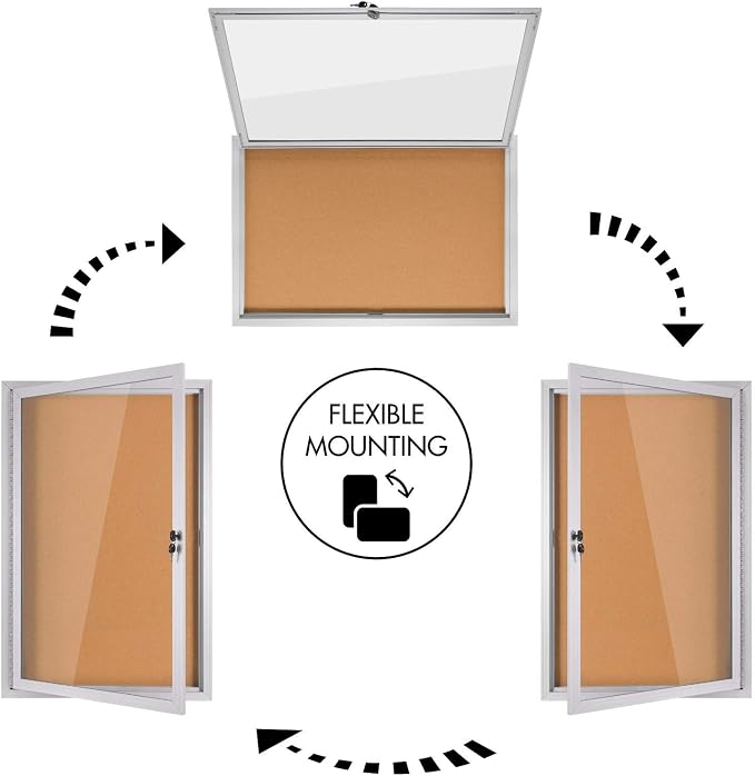 INNOVART Enclosed Bulletin Board 36”x24”, Lockable Cork Noticeboard - Image 5