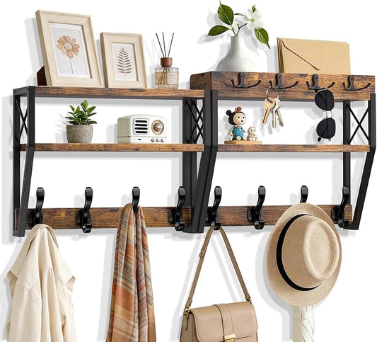 Upgraded 3-Tier Large Coat Rack Wall Mount by Dhmkfly
