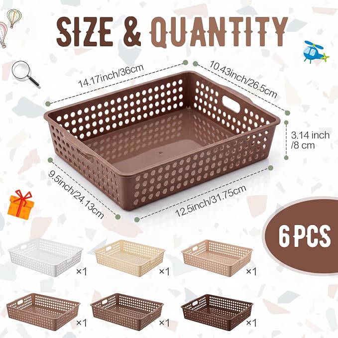 Geetery 6 Pack Classroom Storage Baskets - Image 2