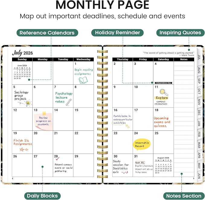 Planner 2026-2027, Academic Monthly and Weekly Calendar Planner - Image 2