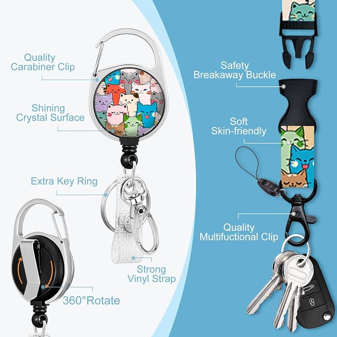 Immaturus Cute Cats Lanyards for Id Badges, ID Badge Holder - Image 5