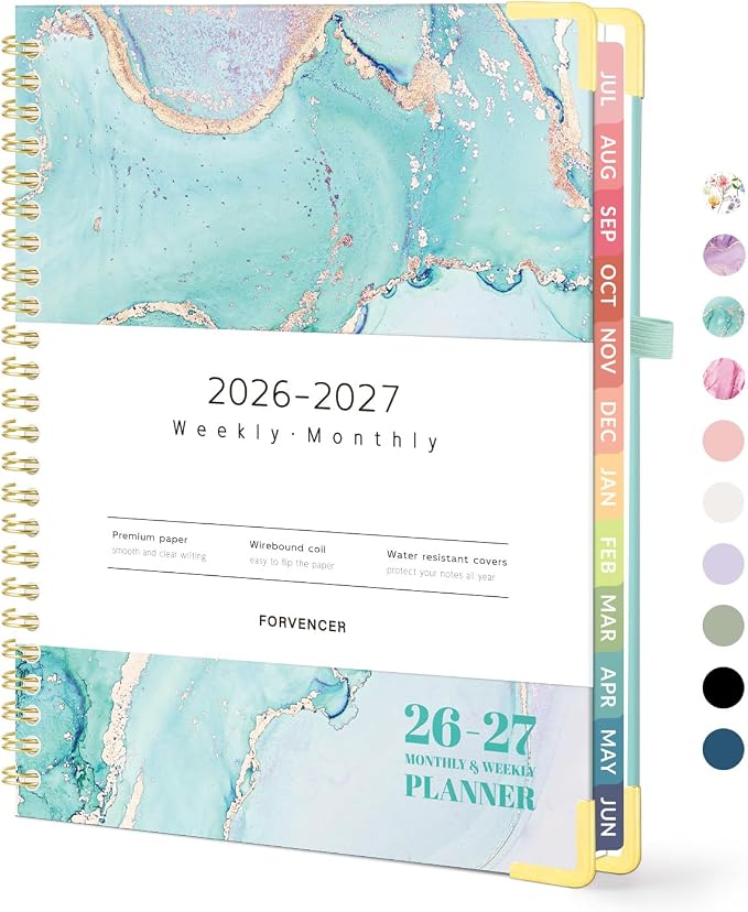 Forvencer Academic Planner 2026-2027, Hardcover Calendar Planner Weekly & by Forvencer