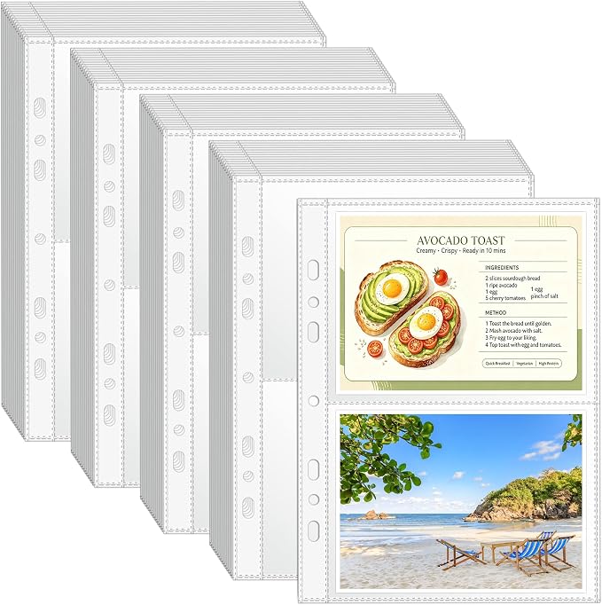 VOKOY 200 Pack Mini Sheet Protectors fit 4"x6"' Cards by VOKOY