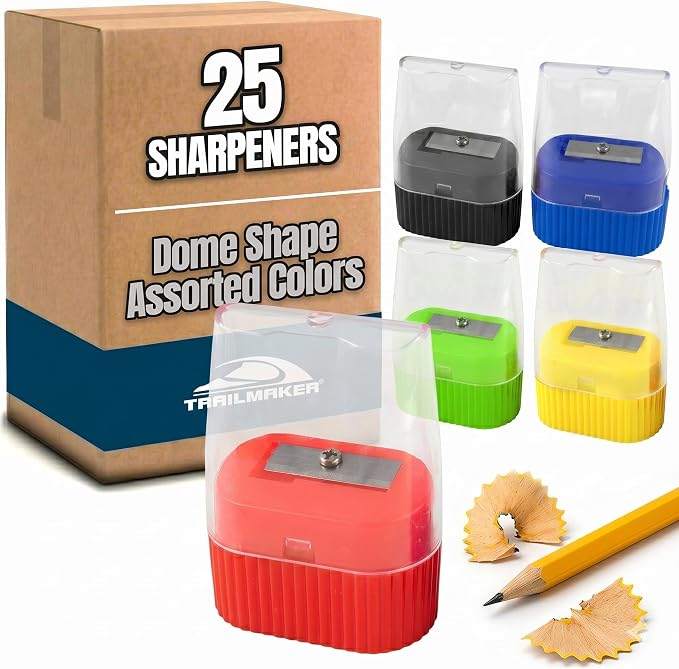 25 Pack Handheld Manual Pencil Sharpeners in Bulk Plastic Pencil Sharpeners by TrailmakerBuiltforLife%E2%80%99sAdventuresBigandSmall