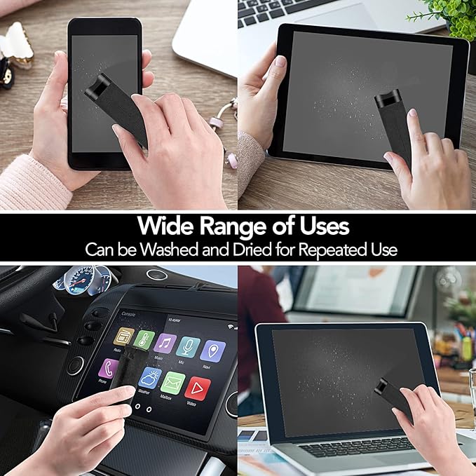 3 Pcs Fingerprint Proof Screen Cleaner, 3 in 1Touchscreen Mist Cleaner Spray Wipe Screen Cleaner Soft Fiber Flannel, Safe for All Phones Glasses Tablet Laptop TV Watch Screens(Grey)-DeskLoop Office
