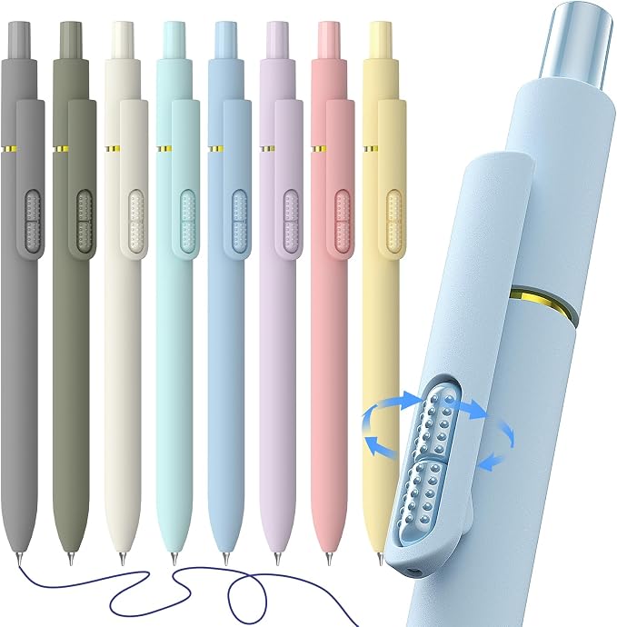 Hiacry 8 Pcs Gel Pens, 0.7mm Fine Point Blue Ink Pen | Smooth Writing-Quick by HIACRY