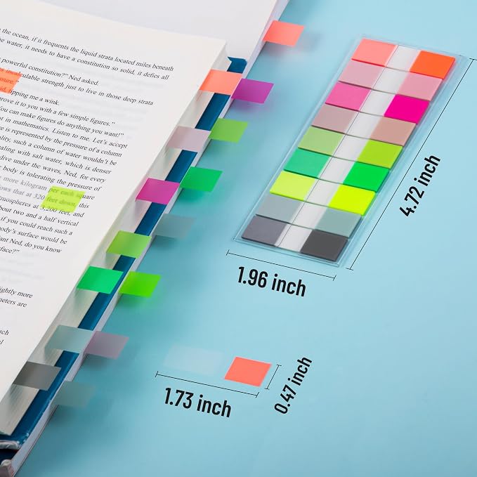 Golcellia Sticky Notes Tabs 900 Pieces Transparent Sticky Tabs, 0.47 Inch Book - Image 2