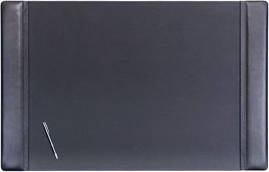 Dacasso Black Leather 38" x 24" Side-Rail Desk Pad by Dacasso