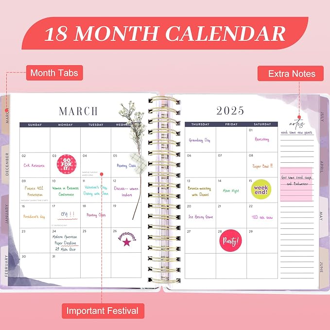 Planner 2026-2027, 18 Months Large Academic Daily Weekly Monthly Planner - Image 5