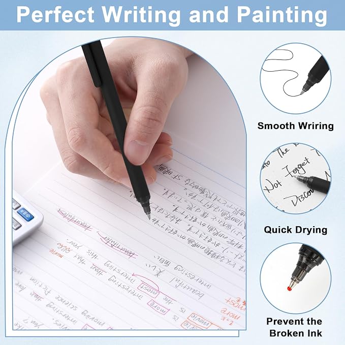 WY WENYUAN 100 Pcs Black Pens Bulk, 1.0mm Bold Point Quick Drying Ballpoint Pens - Image 4