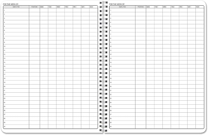 BookFactory Work Schedule Book/Weekly Employee Hourly Shift Schedule - Image 2