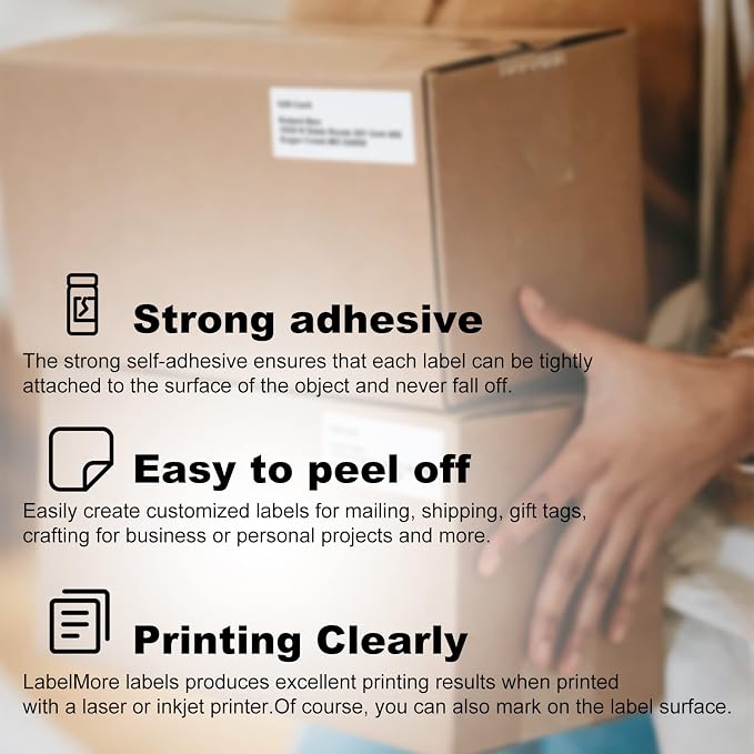 LabelMore 1000 2" x 4" Shipping Address Labels, Inkjet & Laser Compatible - Image 5