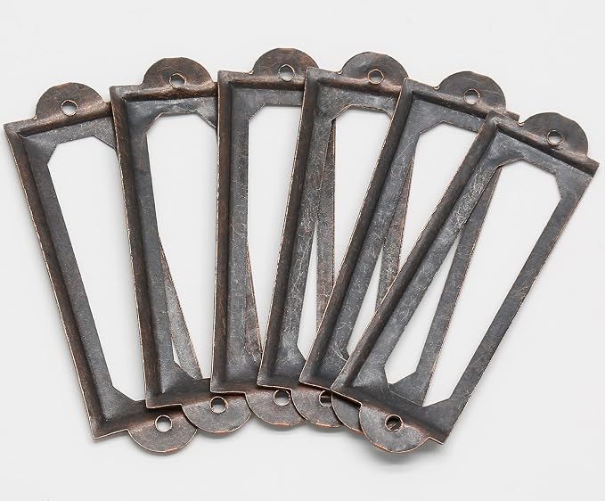 50 PCS Metal Label Holders 60x17mm Red Bronze - Image 6