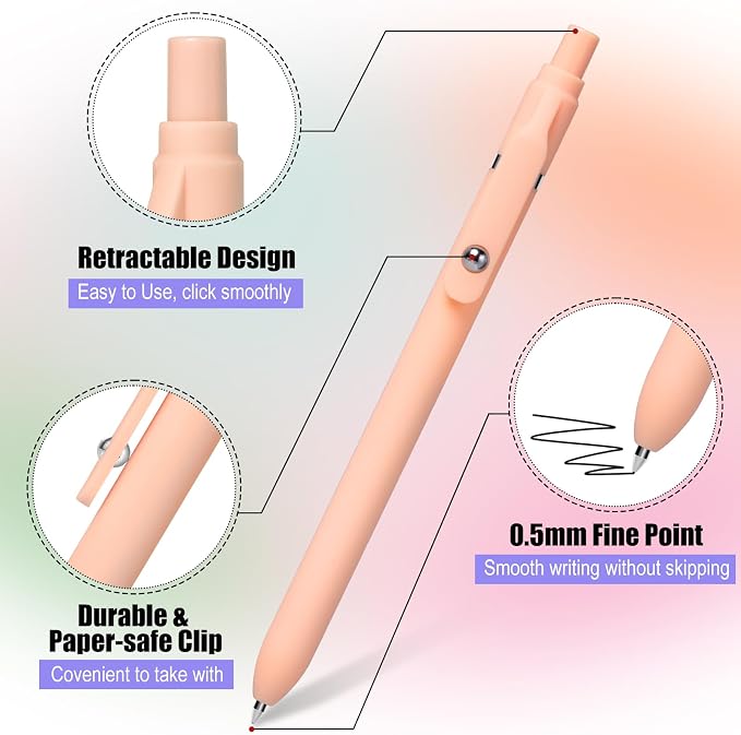 Fenmay Gel Pens, Quick Dry No Smudge, Smooth Writing Comfortable Grip Pen - Image 7