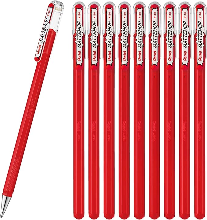 Pentel Matte Hop Red Color Ballpoint Pen by PentelofAmerica