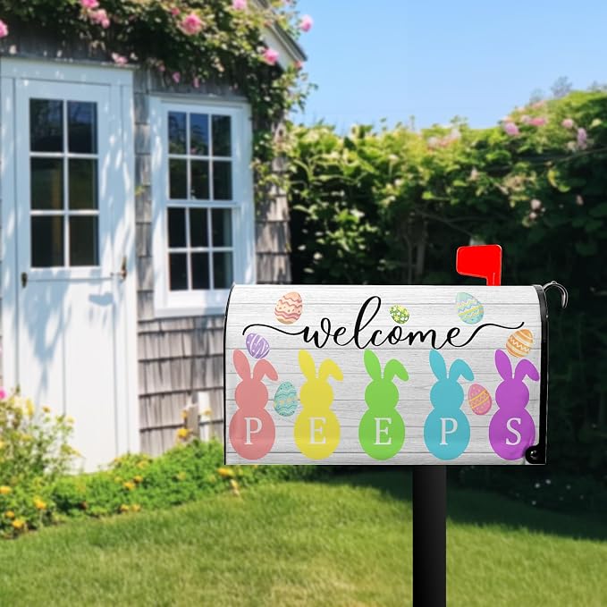 farg Welcome Easter Mailbox Cover Magnetic Standard Size Easter Cute Bunny - Image 6