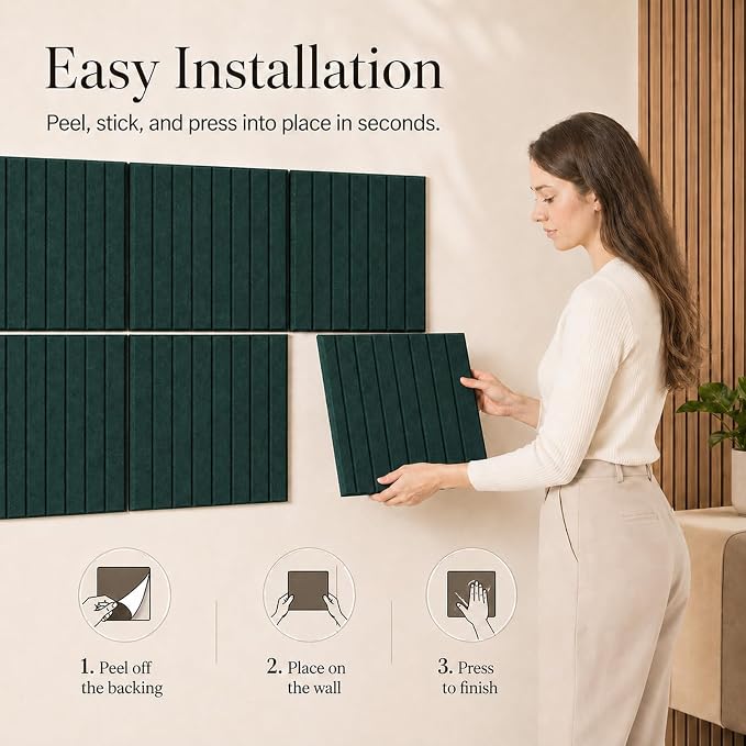Stripe Felt Bulletin Board Tiles, Cork Board Alternative 48 x 36 in | 0.35 in - Image 4