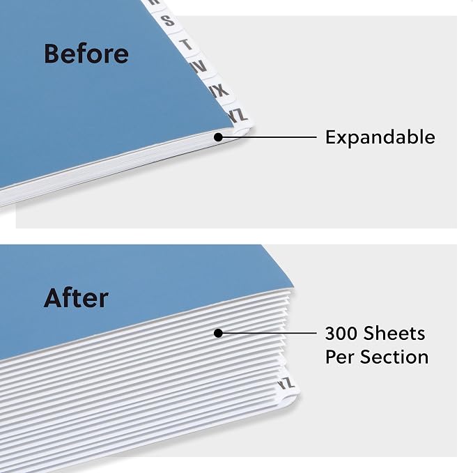 SMEAD Expandable Alphabetic File Sorter Dark Blue | Letter Size | 20 Dividers | - Image 6