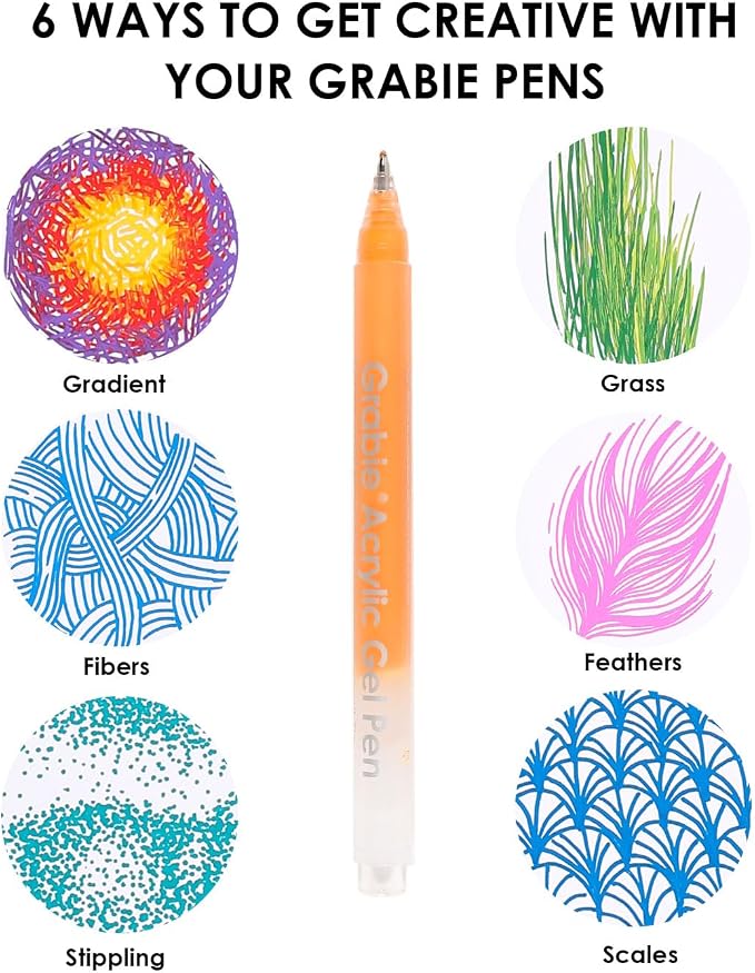 Grabie 5 Themes Value Bundle Bold&Bright Coloring Kit, 60 Colors Acrylic Gel - Image 7