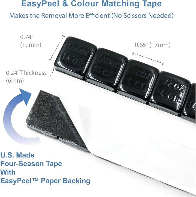 CKAuto 1/2oz, Adhesive Stick on Wheel Weights, US Quality - Image 3
