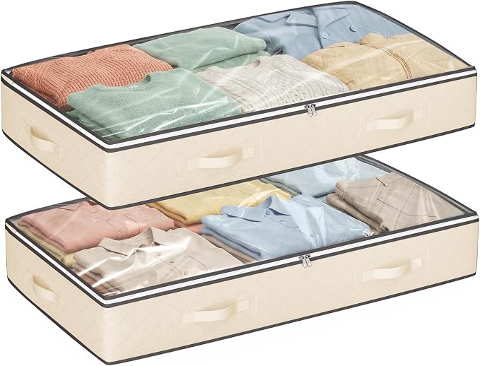 90L Under Bed Storage Containers, Underbed Toy Organizers and Clothing Storage by BuddingJoy-BuildaJoyfulLifeforYou
