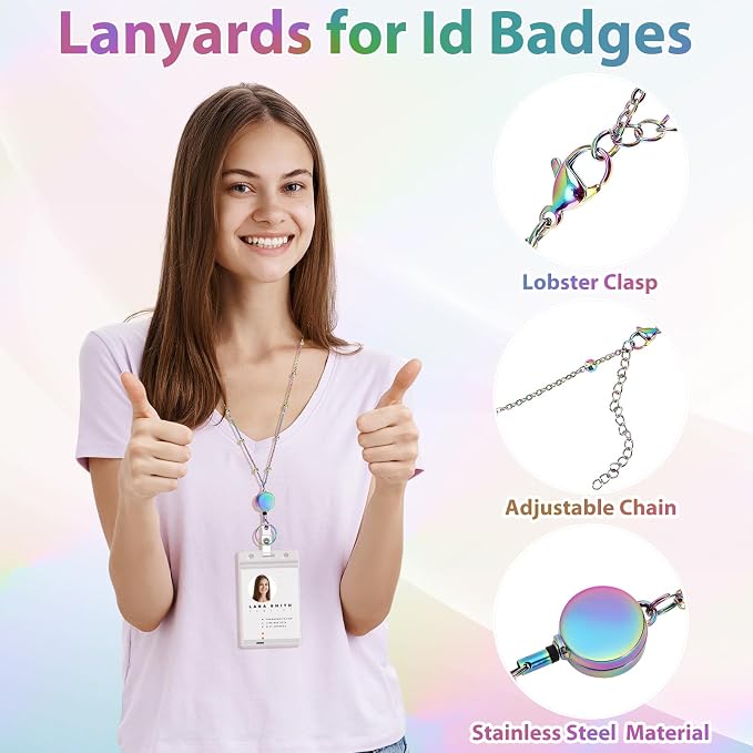 Lanyards for Id Badges Stainless Steel Badge Lanyards - Image 3