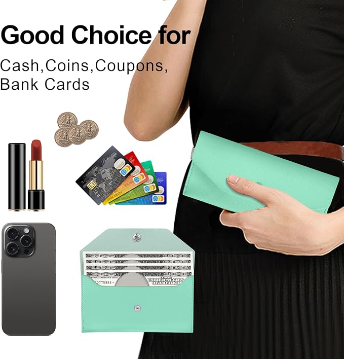 Pu Leather Cash Envelope Wallet - Image 4