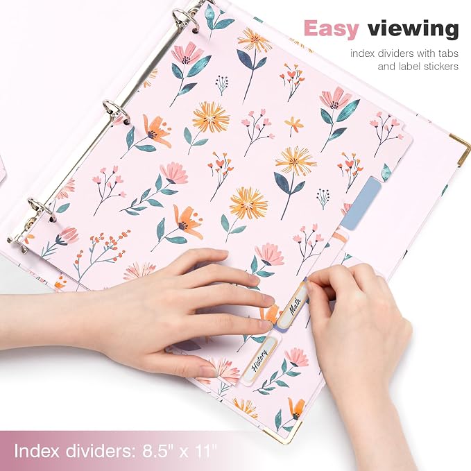 Ospelelf 3 Ring Binder 1 Inch Round Rings, Clipboard Binders - Image 6