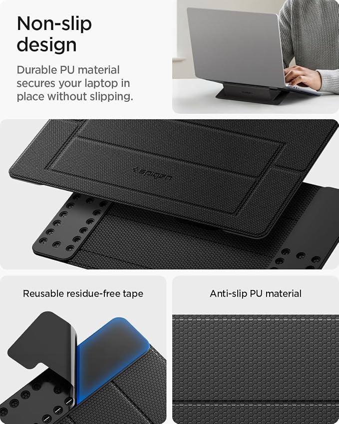 Spigen Slim Fold Laptop Stand Foldable Portable Ergonomic Angle Lift Anti-Slip - Image 7